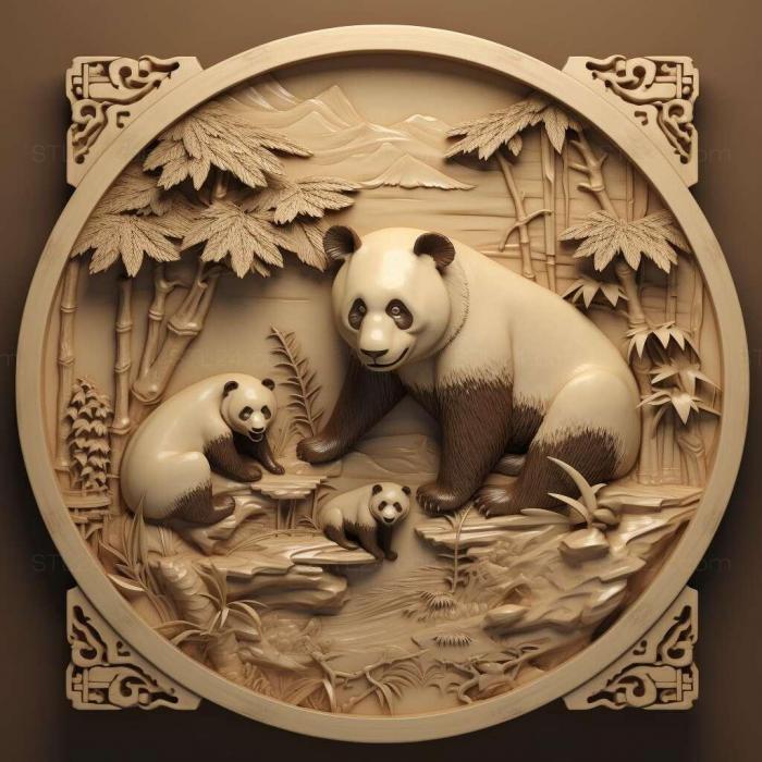 Nature and animals (Mei Xiang famous animal 3, NATURE_1931) 3D models for cnc