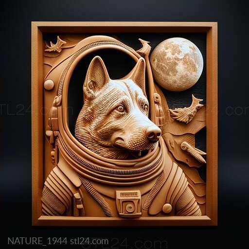 Nature and animals (st Brave cosmonaut dog famous animal 4, NATURE_1944) 3D models for cnc