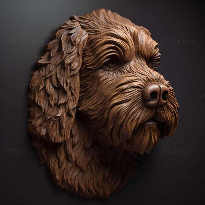 Nature and animals (Barbet dog breed dog 3, NATURE_195) 3D models for cnc