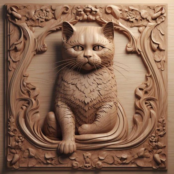 Nature and animals (Russian cat famous animal 1, NATURE_1957) 3D models for cnc