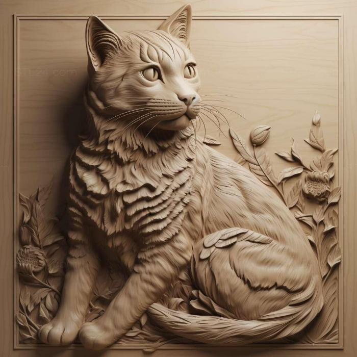 Nature and animals (Russian cat famous animal 3, NATURE_1959) 3D models for cnc