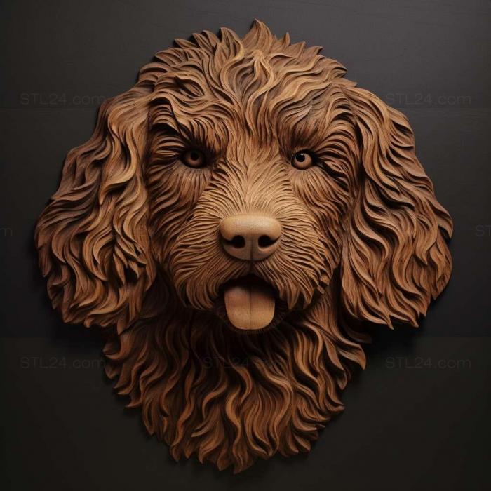 Nature and animals (Barbet dog breed dog 4, NATURE_196) 3D models for cnc