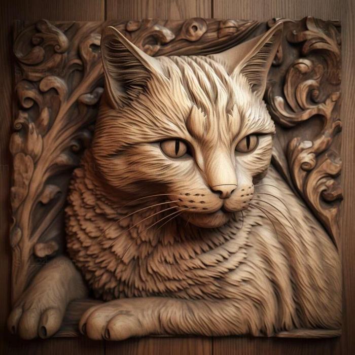 Nature and animals (Russian cat famous animal 4, NATURE_1960) 3D models for cnc