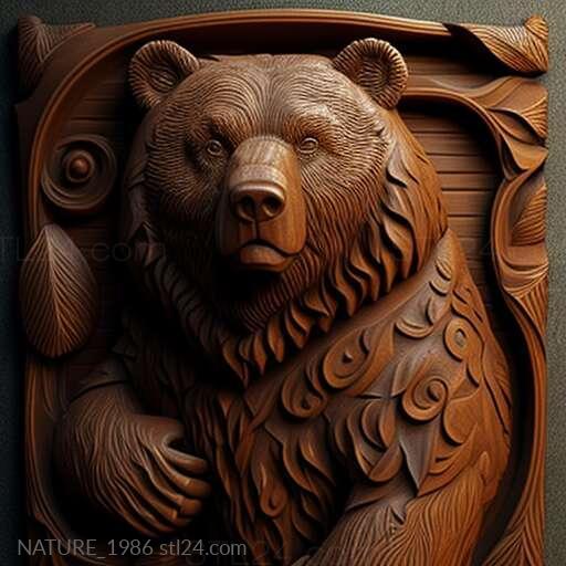 Nature and animals (st Kamil bear famous animal 2, NATURE_1986) 3D models for cnc