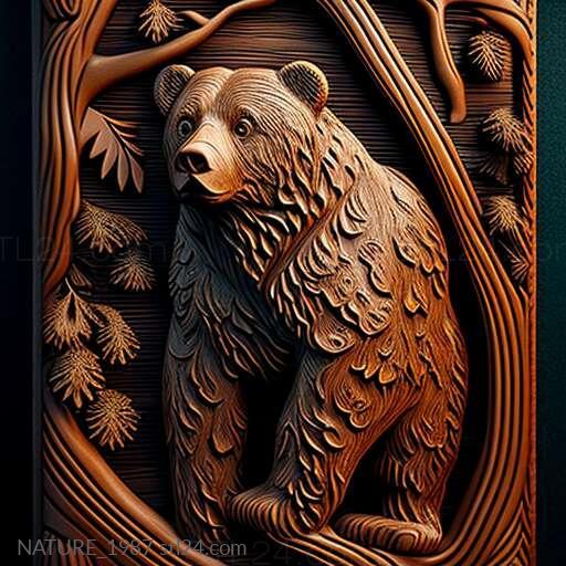 Nature and animals (st Kamil bear famous animal 3, NATURE_1987) 3D models for cnc