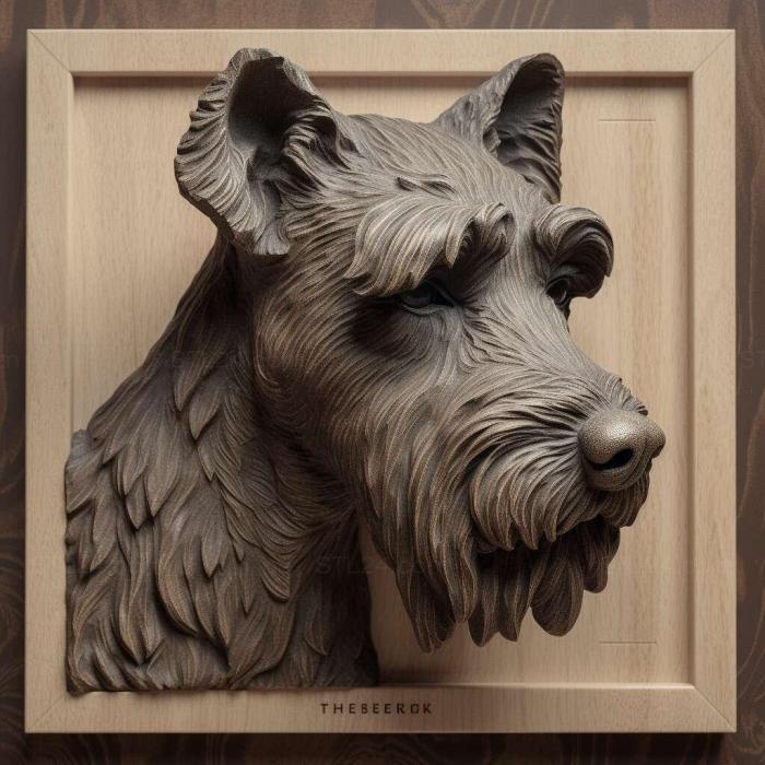 Nature and animals (Riesenschnauzer dog 2, NATURE_2038) 3D models for cnc