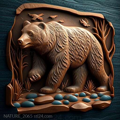 Природа и животные (Медведь святого Кнута знаменитое животное 1, NATURE_2065) 3D модель для ЧПУ станка
