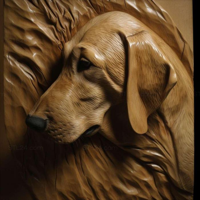 Nature and animals (English Foxhound dog 4, NATURE_2072) 3D models for cnc
