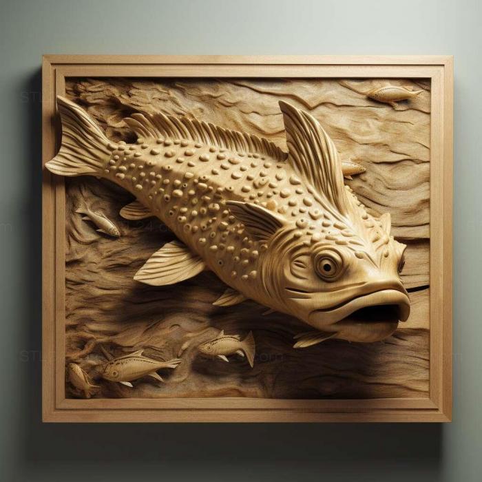 Nature and animals (Leopard catfish fish 3, NATURE_2083) 3D models for cnc