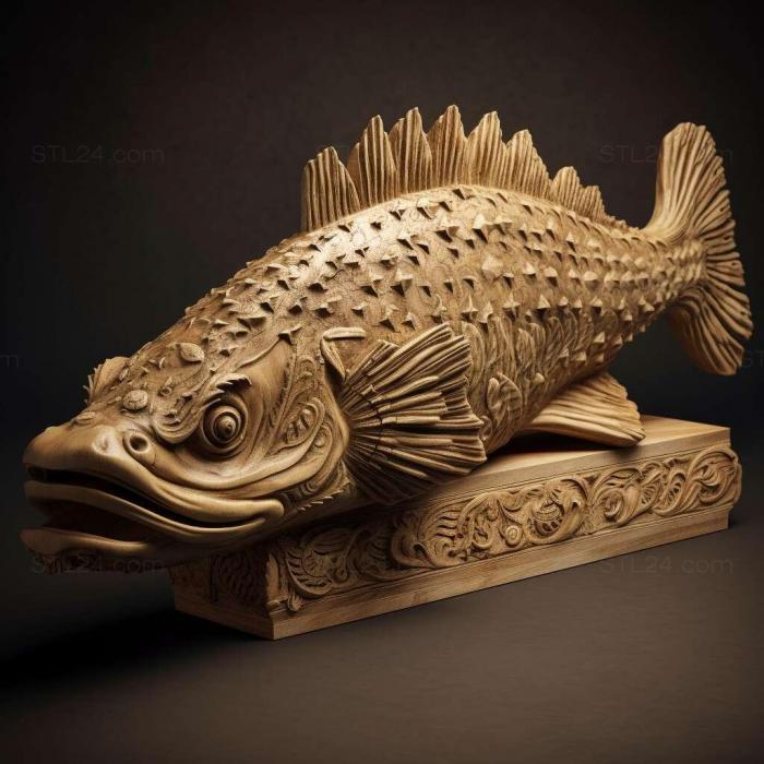 Природа и животные (Леопардовый сом рыба 4, NATURE_2084) 3D модель для ЧПУ станка