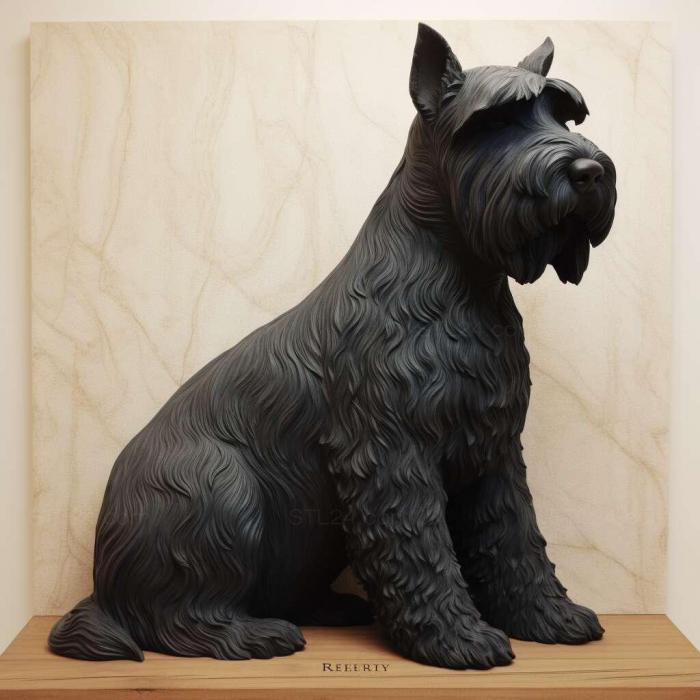 Nature and animals (Kerry Blue Terrier dog 2, NATURE_2086) 3D models for cnc