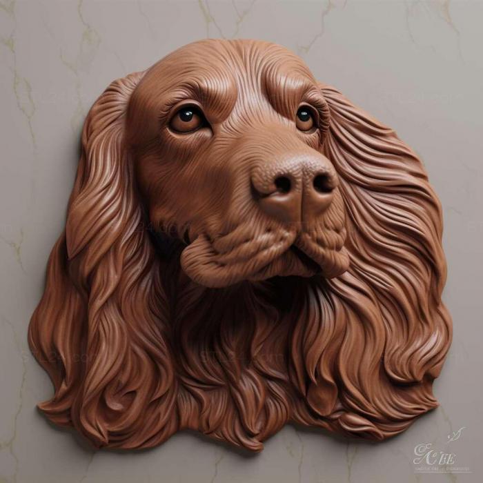Nature and animals (st Sussex Spaniel dog 1, NATURE_213) 3D models for cnc
