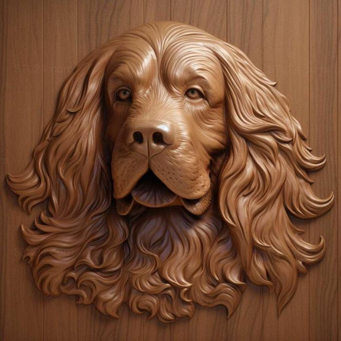 Nature and animals (st Sussex Spaniel dog 2, NATURE_214) 3D models for cnc