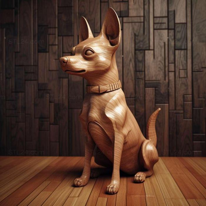 Nature and animals (English Toy Terrier dog 2, NATURE_2142) 3D models for cnc
