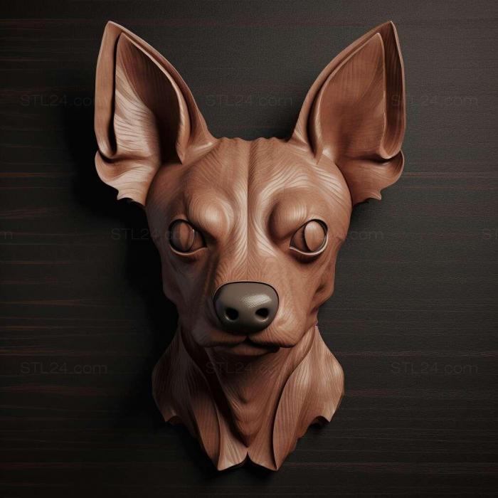 Nature and animals (English Toy Terrier dog 3, NATURE_2143) 3D models for cnc