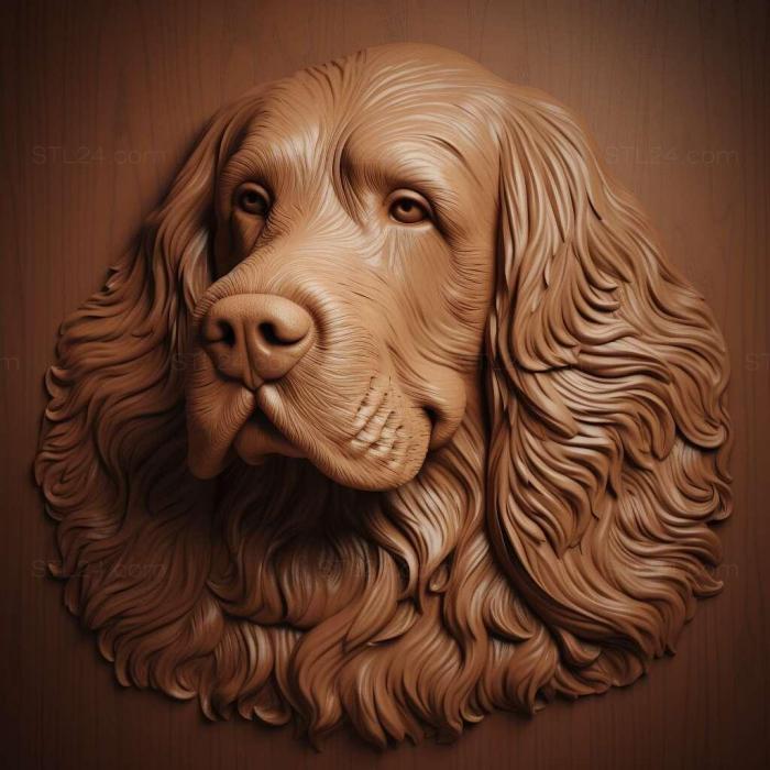 Nature and animals (st Sussex Spaniel dog 3, NATURE_215) 3D models for cnc