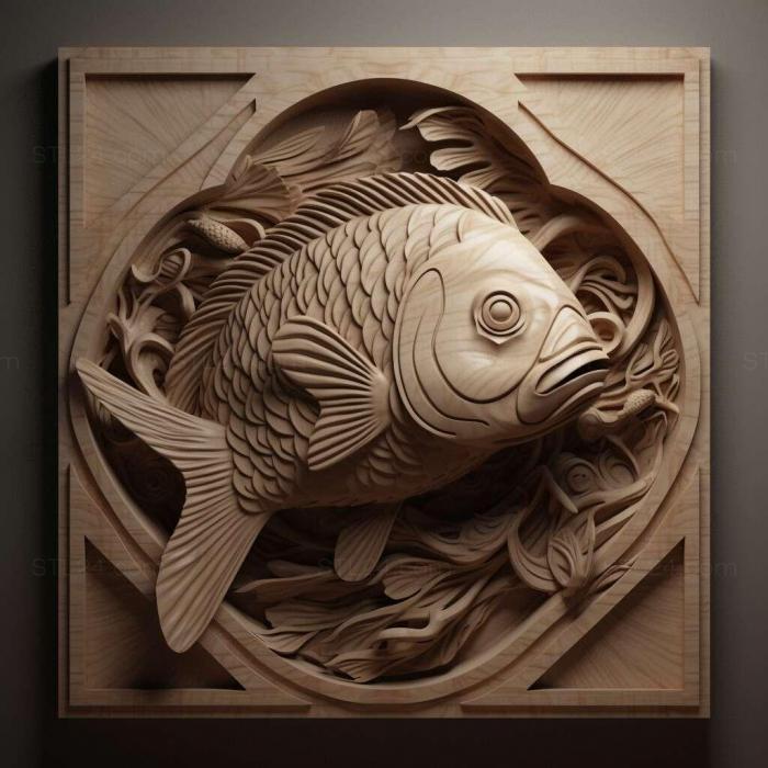 Nature and animals (st Shubunkin fish 4, NATURE_2152) 3D models for cnc