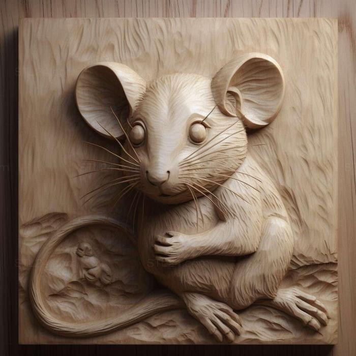 Nature and animals (Kaguya mouse famous animal 2, NATURE_2158) 3D models for cnc
