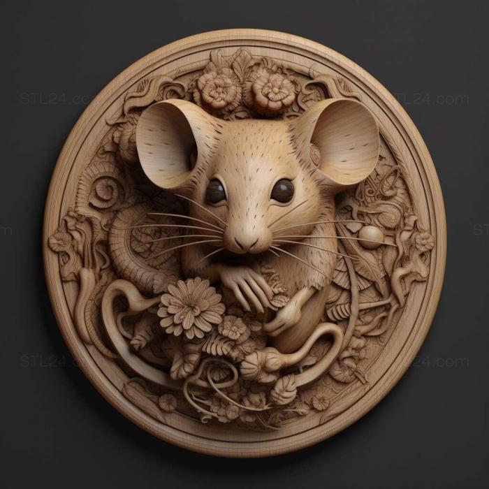 Nature and animals (Kaguya mouse famous animal 3, NATURE_2159) 3D models for cnc