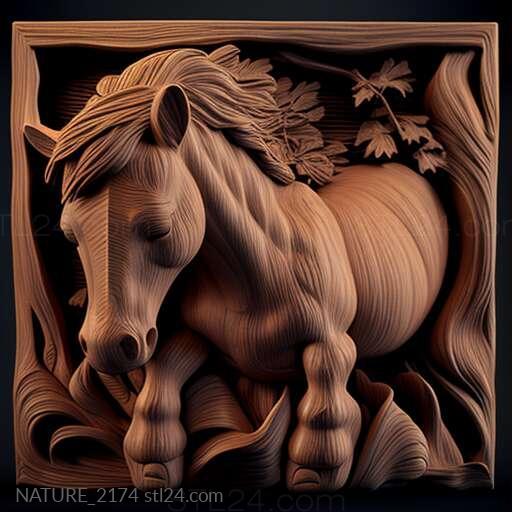 Nature and animals (st Thumbelina dwarf horse famous animal 2, NATURE_2174) 3D models for cnc