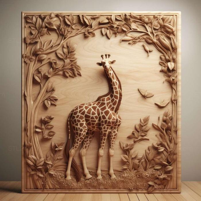 Nature and animals (st Meadows giraffe famous animal 2, NATURE_2182) 3D models for cnc