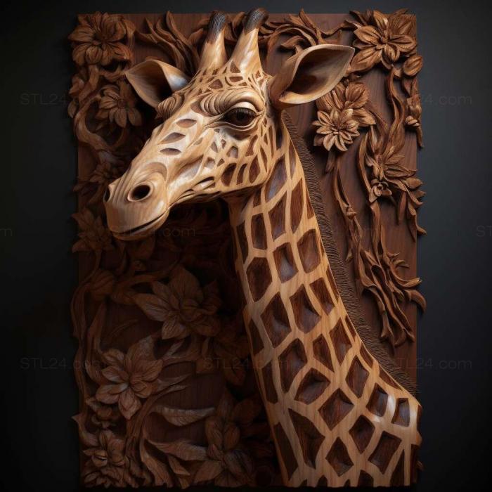 Nature and animals (st Meadows giraffe famous animal 3, NATURE_2183) 3D models for cnc