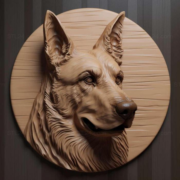 Природа и животные (Собака породы сент-Тази собака 1, NATURE_2237) 3D модель для ЧПУ станка