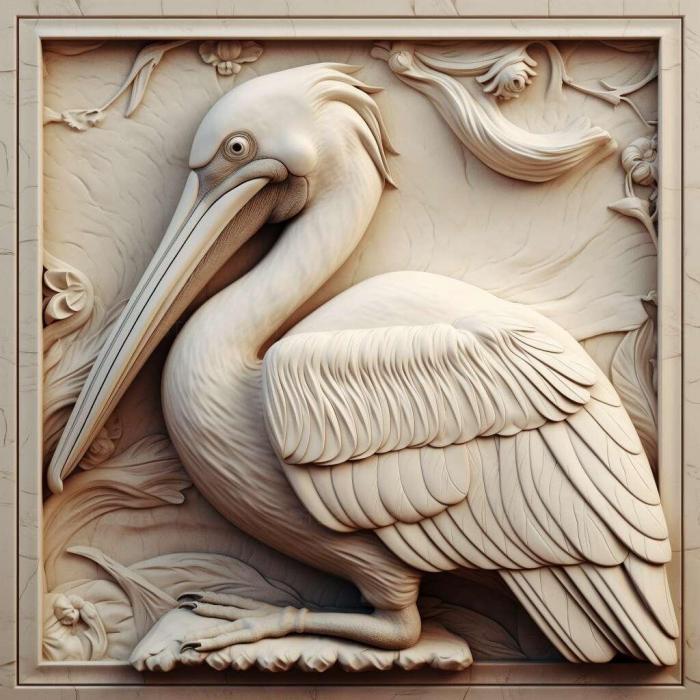 Nature and animals (Petros pelican famous animal 2, NATURE_2250) 3D models for cnc