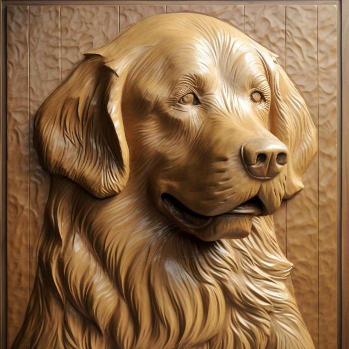Nature and animals (Golden Retriever dog 1, NATURE_2261) 3D models for cnc