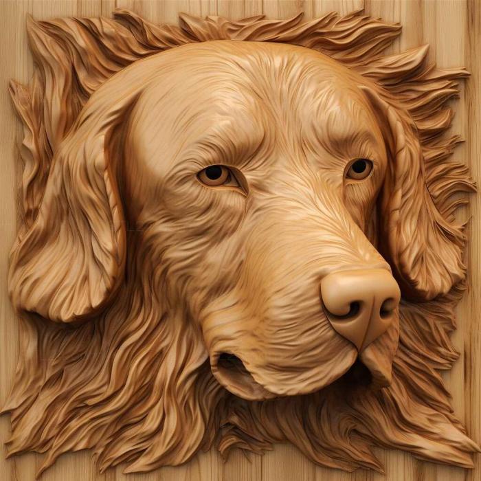 Nature and animals (Golden Retriever dog 2, NATURE_2262) 3D models for cnc
