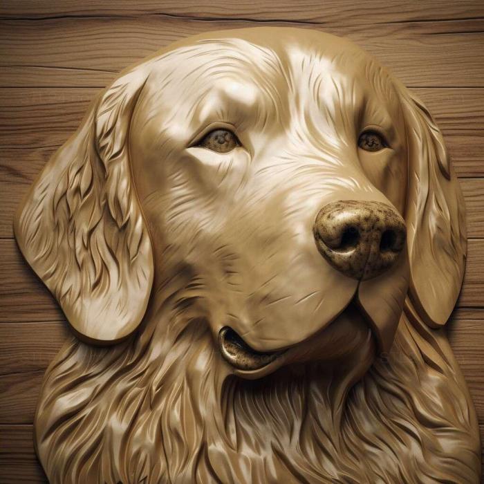 Nature and animals (Golden Retriever dog 4, NATURE_2264) 3D models for cnc