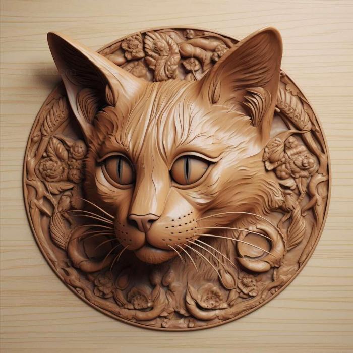 Nature and animals (Sybil cat famous animal 3, NATURE_2275) 3D models for cnc