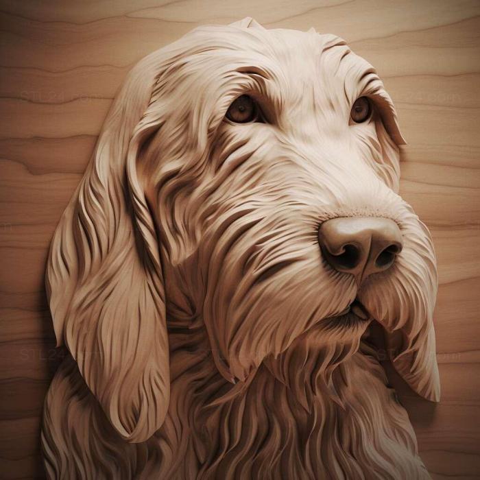 Природа и животные (Великий вандейский бассет - гриффон собака 2, NATURE_2290) 3D модель для ЧПУ станка