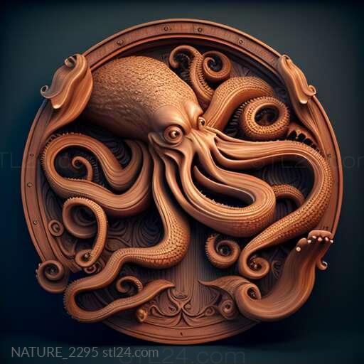 Nature and animals (st Paul octopus famous animal 3, NATURE_2295) 3D models for cnc