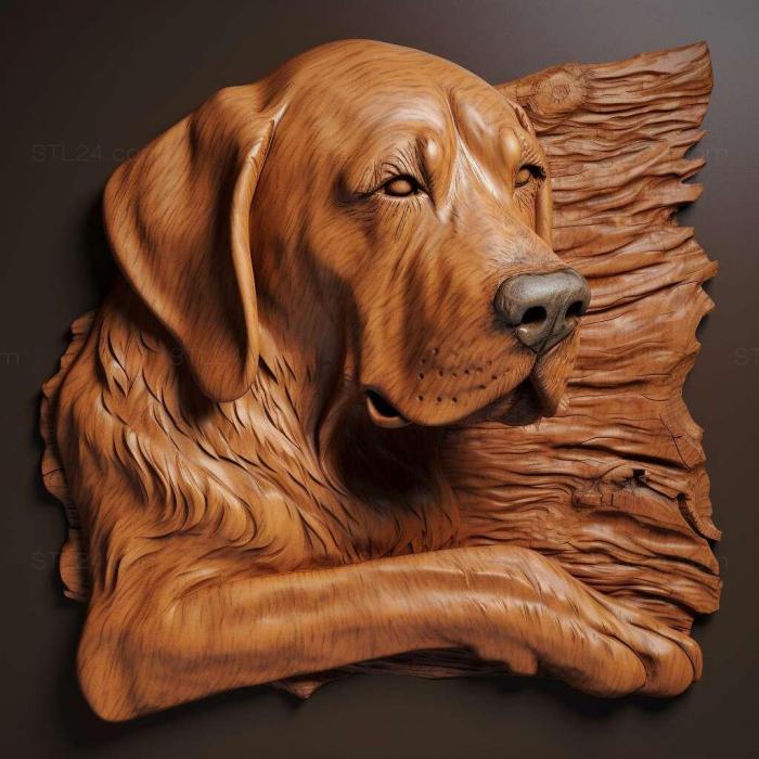 Nature and animals (Bavarian Mountain Hound dog 2, NATURE_230) 3D models for cnc