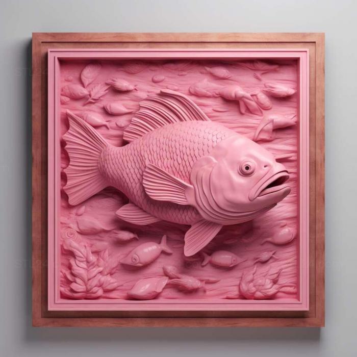 Nature and animals (st Pink munchausia fish 3, NATURE_2307) 3D models for cnc