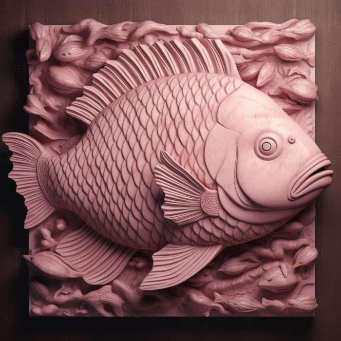 Nature and animals (st Pink munchausia fish 4, NATURE_2308) 3D models for cnc