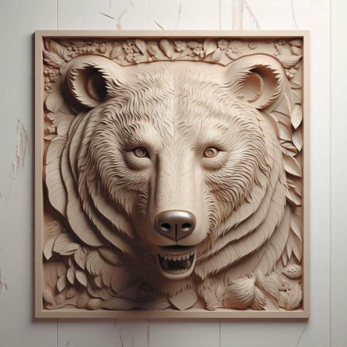 Природа и животные (Камиль медведь знаменитое животное 1, NATURE_2313) 3D модель для ЧПУ станка