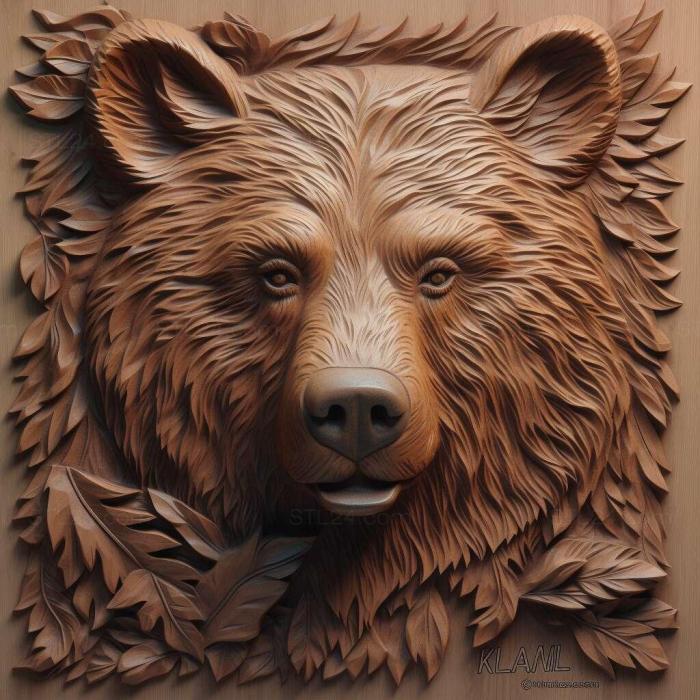 Nature and animals (Kamil bear famous animal 2, NATURE_2314) 3D models for cnc