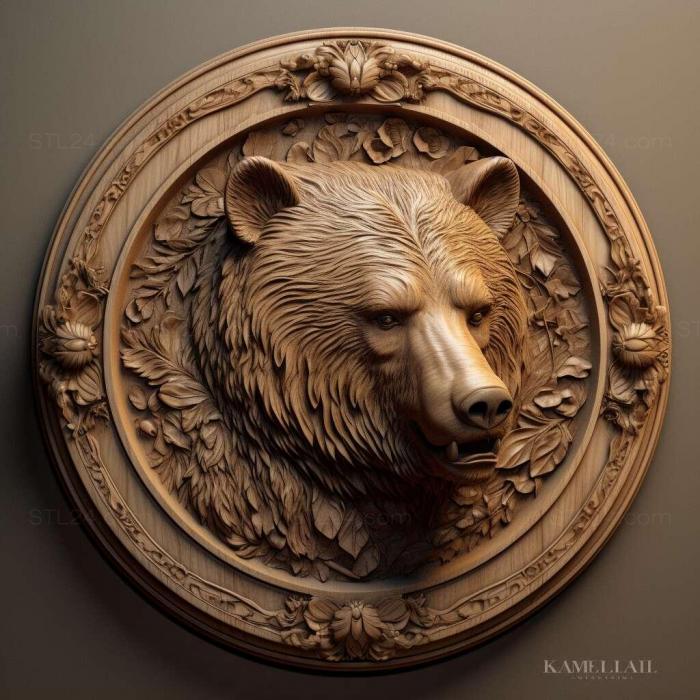Nature and animals (Kamil bear famous animal 3, NATURE_2315) 3D models for cnc