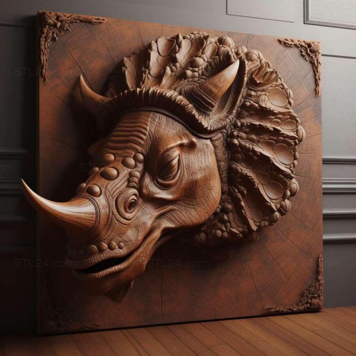 Nature and animals (Regaliceratops peterhewsi 4, NATURE_2336) 3D models for cnc