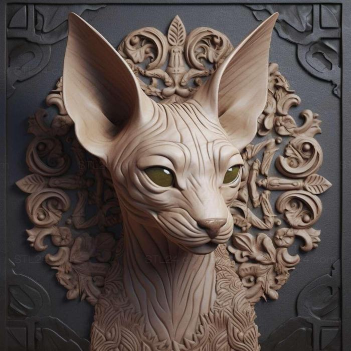 Nature and animals (st Mexican Hairless cat 4, NATURE_2340) 3D models for cnc