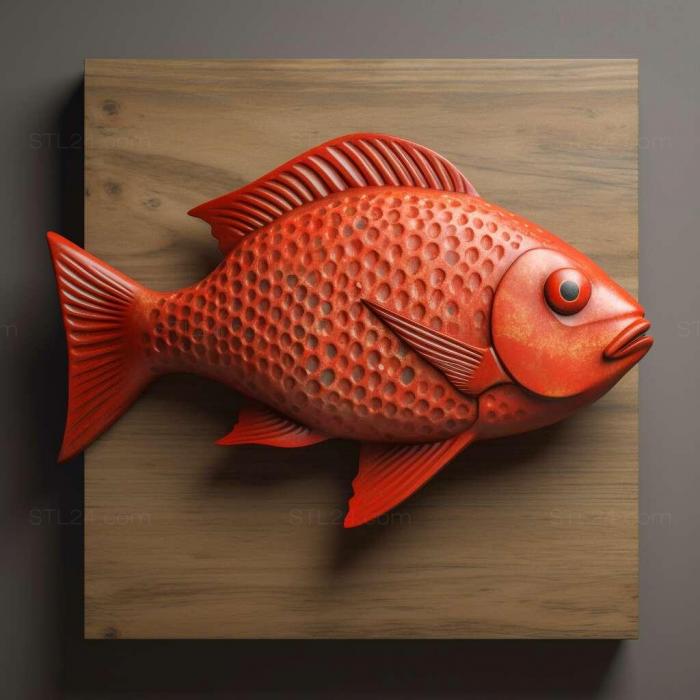 Nature and animals (st Red spotted tetra fish 1, NATURE_2341) 3D models for cnc