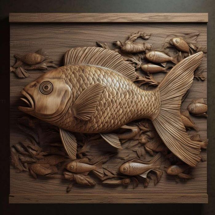 Nature and animals (st Barbus tikto fish 1, NATURE_2373) 3D models for cnc