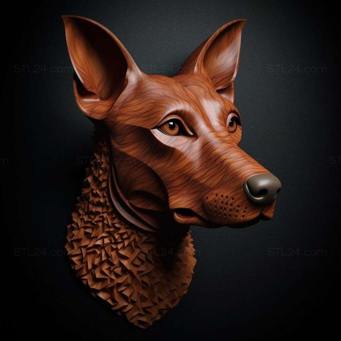 Nature and animals (German Pinscher dog 2, NATURE_2378) 3D models for cnc