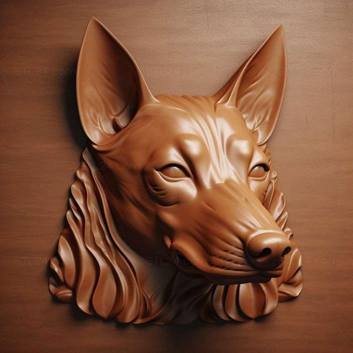 Природа и животные (Собака немецкого пинчера 3, NATURE_2379) 3D модель для ЧПУ станка