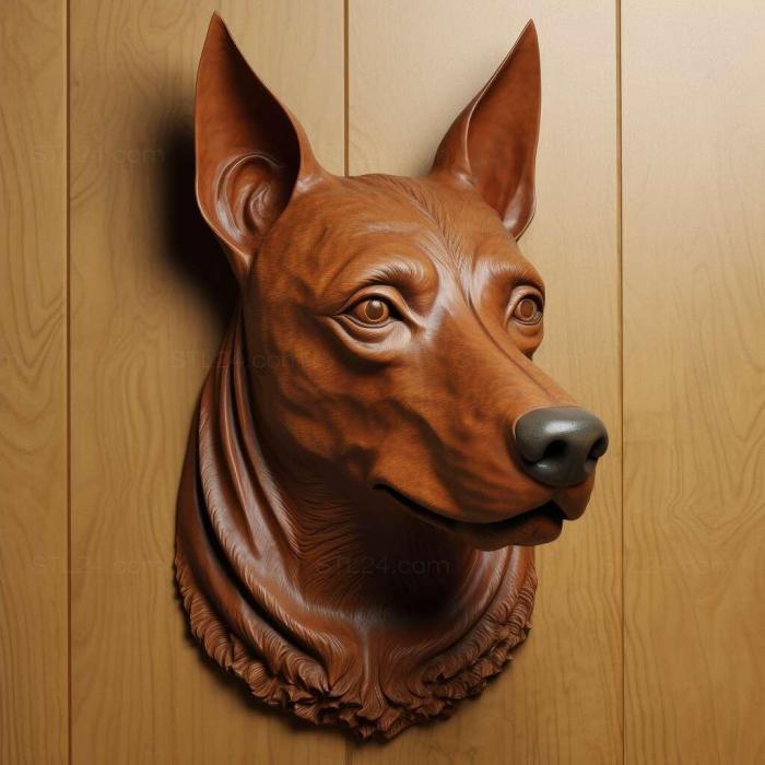 Nature and animals (German Pinscher dog 4, NATURE_2380) 3D models for cnc
