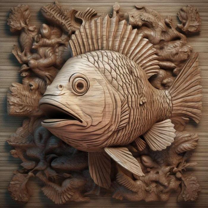 Природа и животные (Рыба Puntius lateristriga 3, NATURE_2383) 3D модель для ЧПУ станка