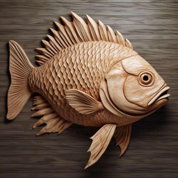 Nature and animals (st Puntius lateristriga fish 4, NATURE_2384) 3D models for cnc