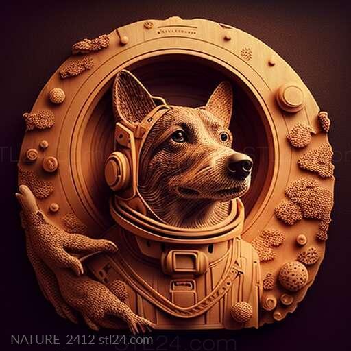 Природа и животные (Лайка собака-космонавт знаменитое животное 4, NATURE_2412) 3D модель для ЧПУ станка